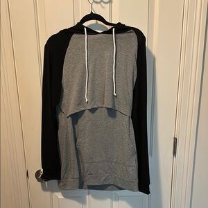 Maternity Nursing Black and Gray Hoodie